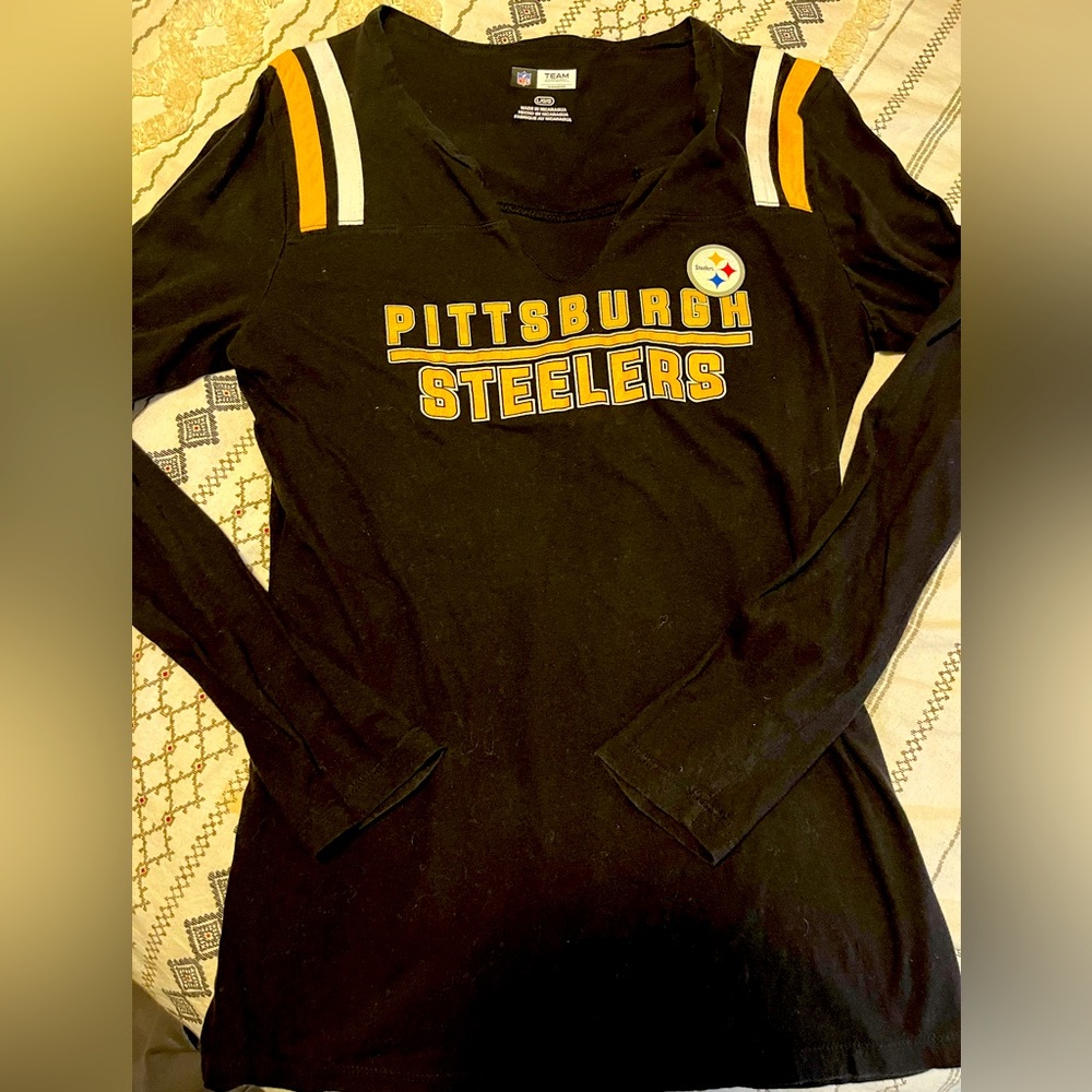 Women’s nfl team apparel Steelers long sleeve t shirt